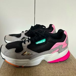 Adidas Falcon Women Black Grey Pink womens 8